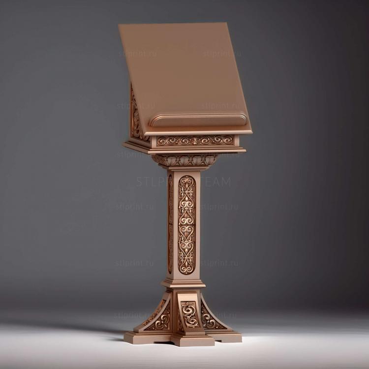 3d stl модель аналоя, для изготовления на ЧПУ
