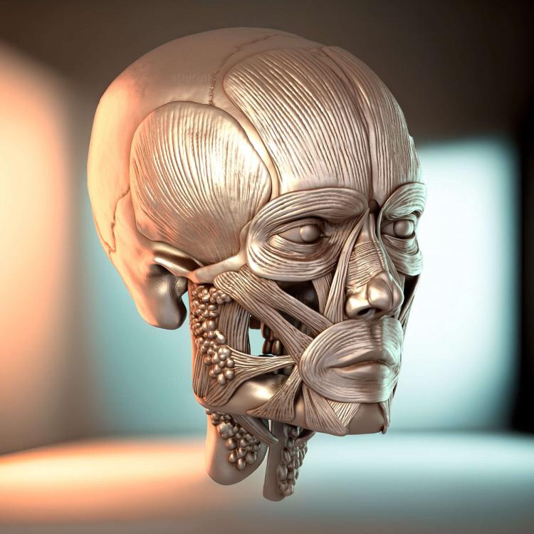 Мужская лицевая мышца Ecorche