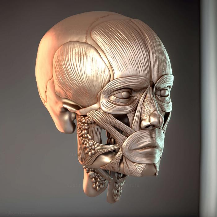 Мужская Лицевая Мышца Ecorche