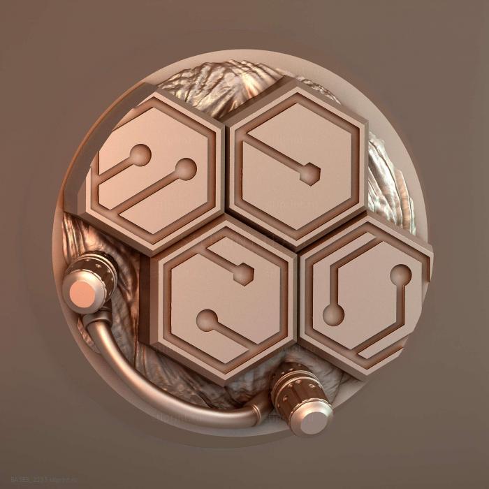 Магнит с круглым основанием Cyber Hex 32 мм V3