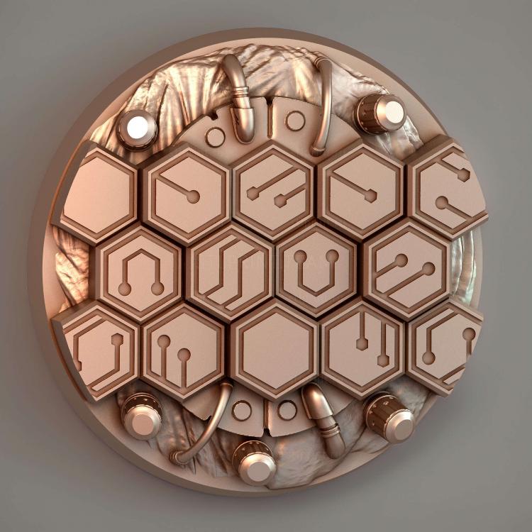 Магнит с круглым основанием Cyber Hex 60 мм