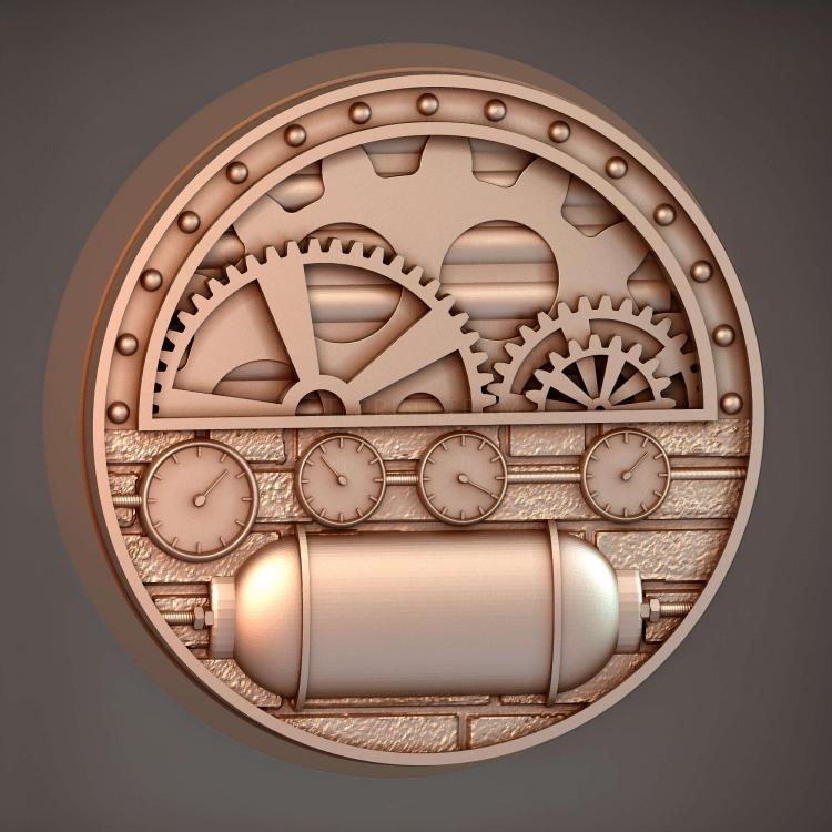 Магнит с круглым основанием Steam Punk диаметром 40 мм