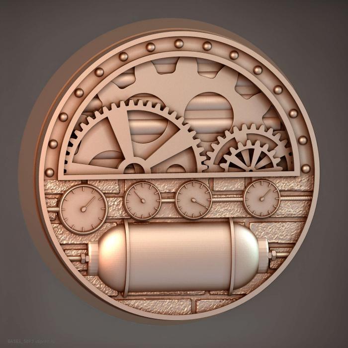 Магнит с круглым основанием Steam Punk диаметром 40 мм