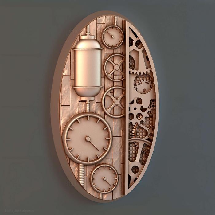 Магнит с овальным основанием Steam Punk 60x35 мм