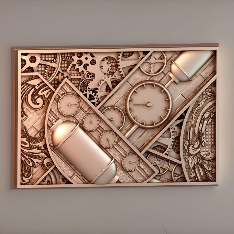 Магнит с квадратным основанием Steam Punk 150x100 мм