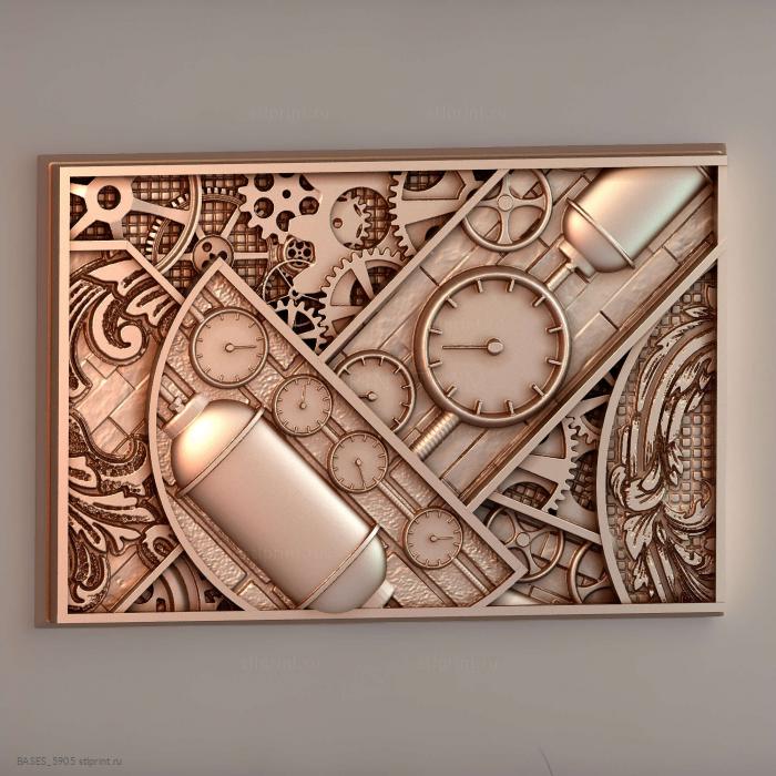 Магнит с квадратным основанием Steam Punk 150x100 мм