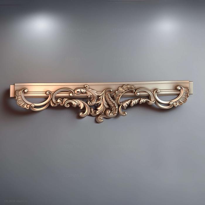3d stl модель царга резная, файл для чпу станка