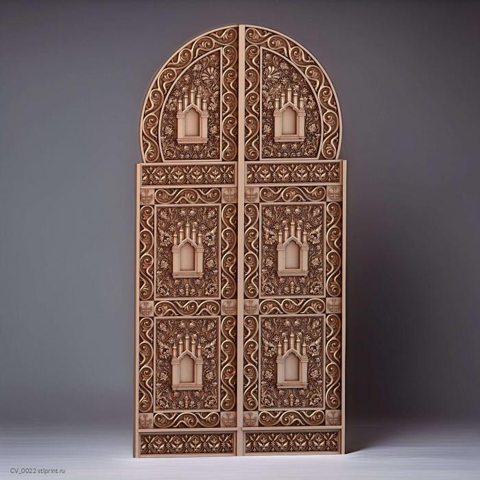 3d stl модель царских врат для иконостаса, файл для чпу станка