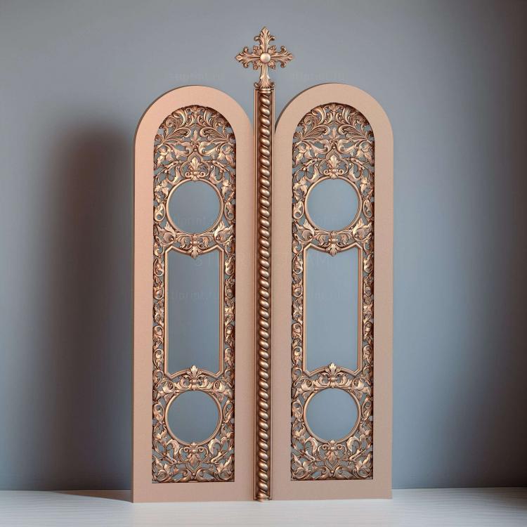 3d stl модель царских врат, файл для чпу станка