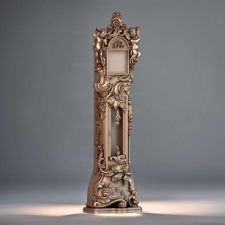 3d stl модель напольных часов, барокко