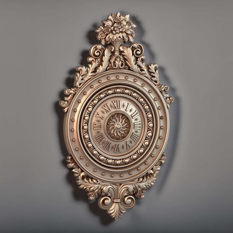 3d stl модель резных часов
