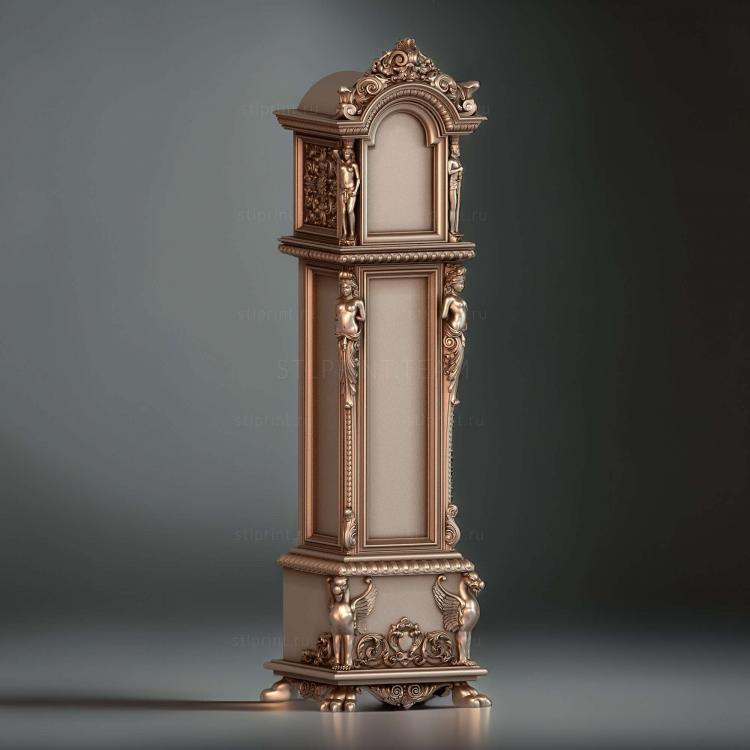 3d stl модель корпуса напольных часов, файл для чпу станка