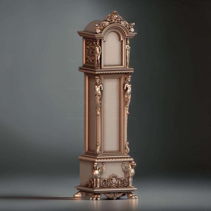3d stl модель корпуса напольных часов, файл для чпу станка