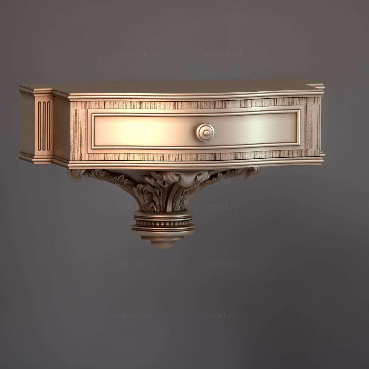 3d stl модель консоли, файл для чпу станка