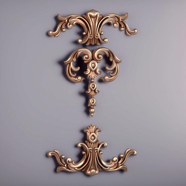 3d stl модель накладки на дверь декоративной