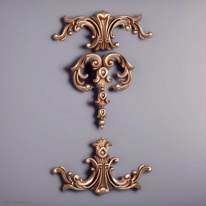 3d stl модель накладки на дверь декоративной