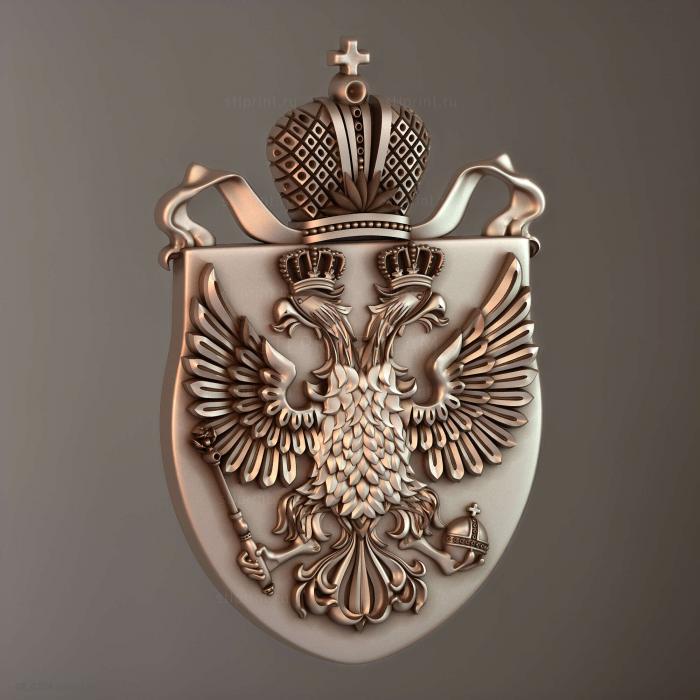 Герб с двуглавым орлом и скипетром