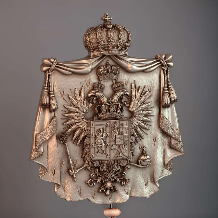 Королевский герб с короной и орлом