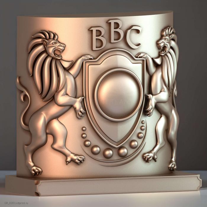 Герб с львами и надписью BBC