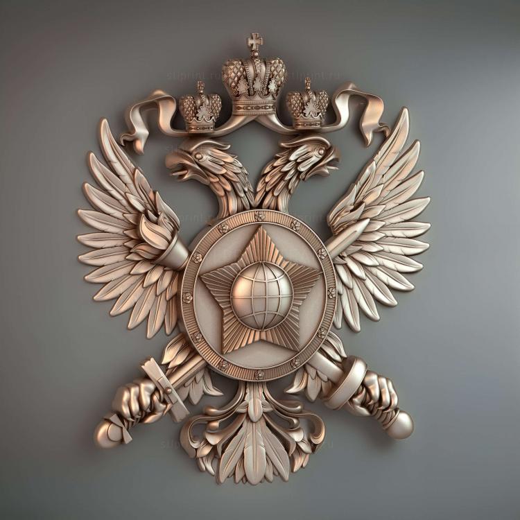 Герб с двуглавым орлом и щитом