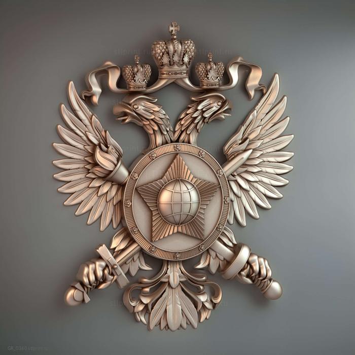 Герб с двуглавым орлом и щитом