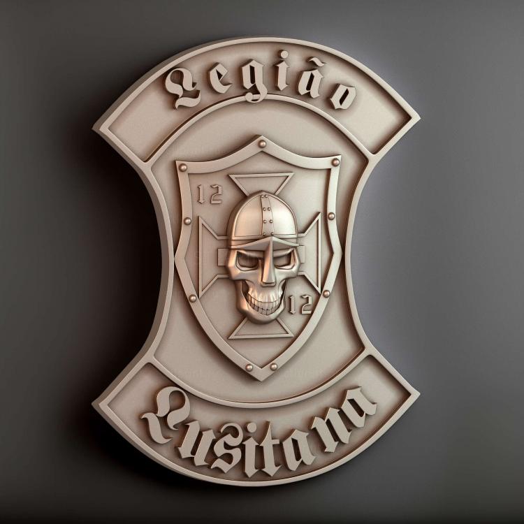 Герб с черепом в шлеме и надписью "Legião Lusitana"