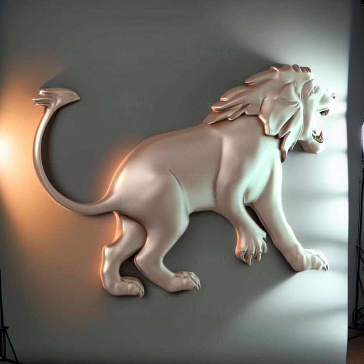 3d stl модель лев, артJV_0022