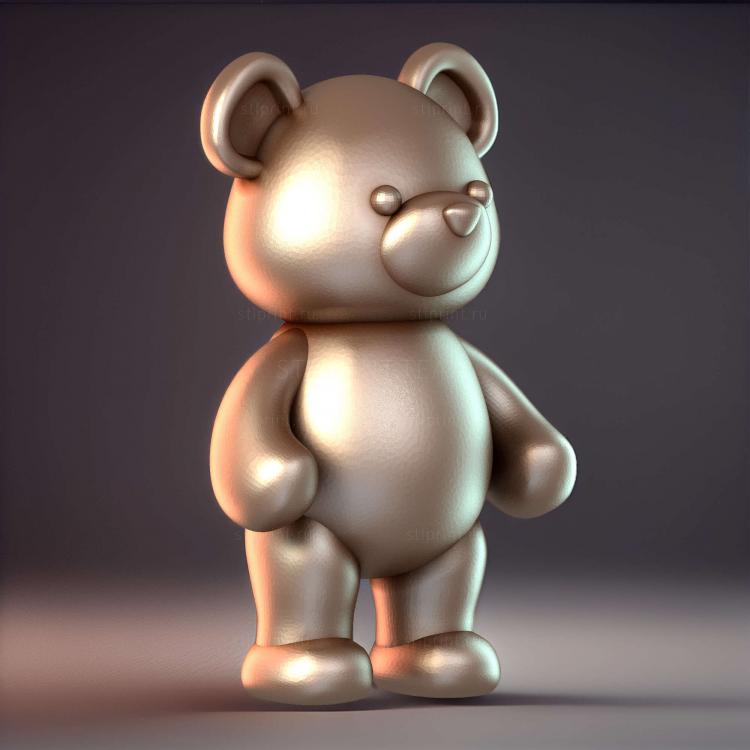 3d stl модель детская, медвежонок