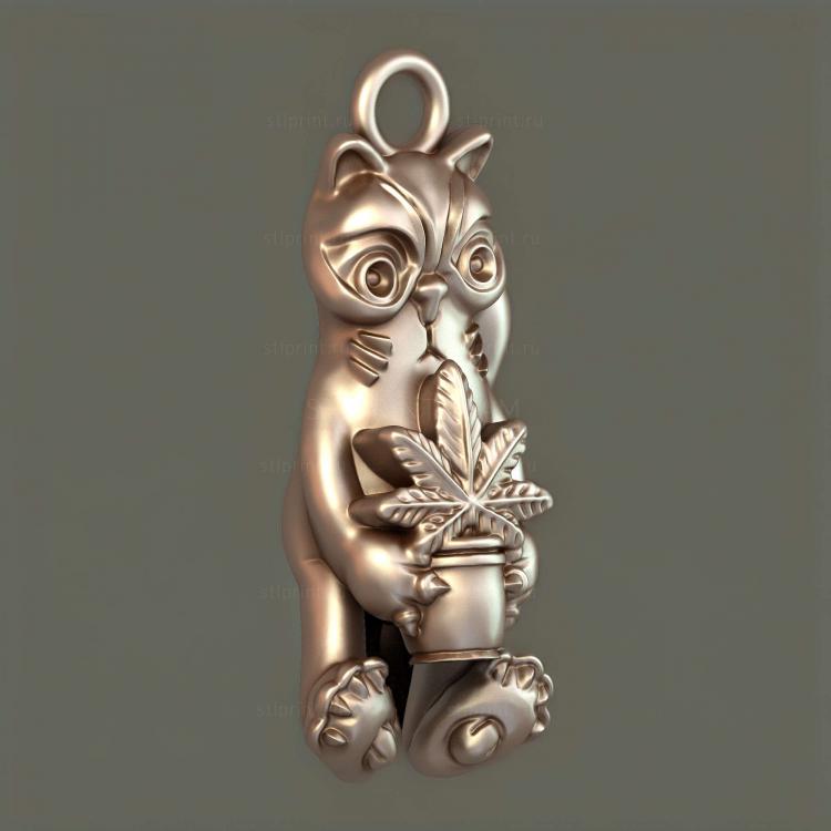 Кошка и цветок