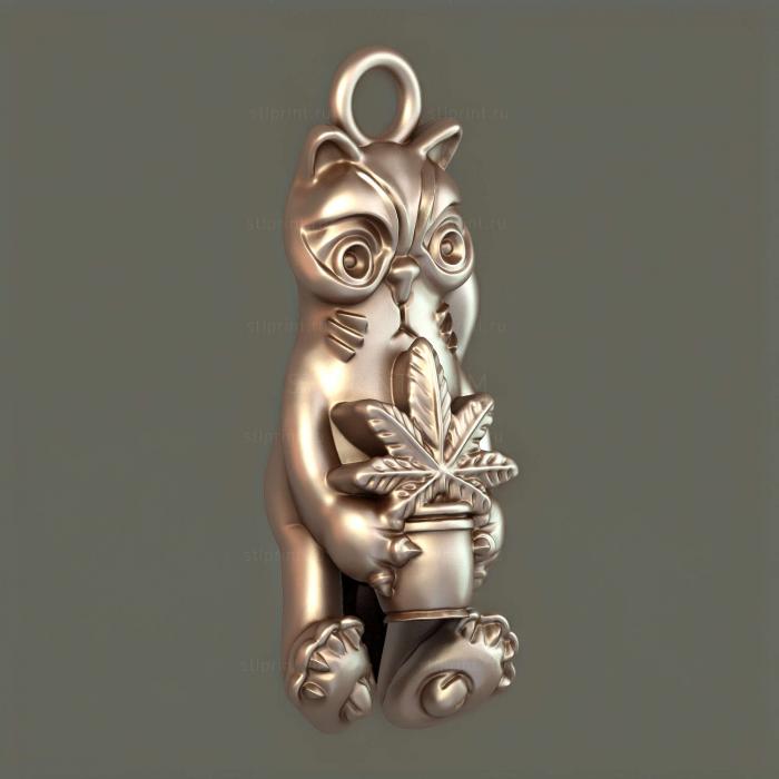 Кошка и цветок