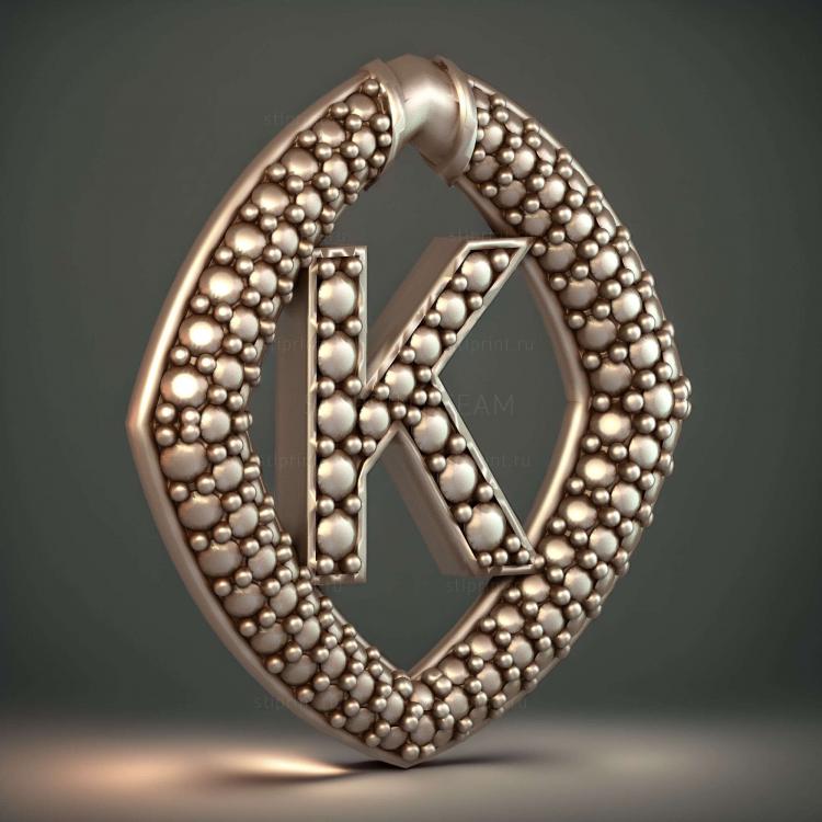 Ювелирный кулон с буквой K 5