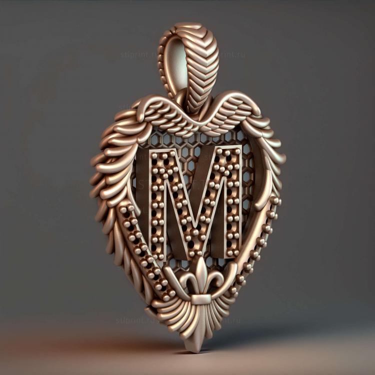Подвеска с буквой M 3