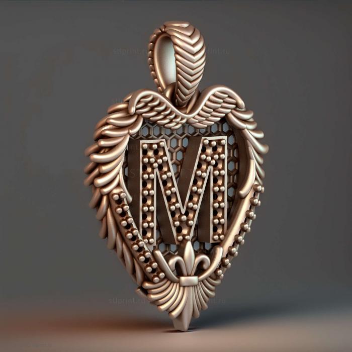 Подвеска с буквой M 3
