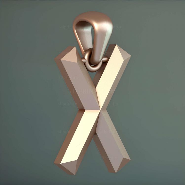 Подвеска с буквой x 3