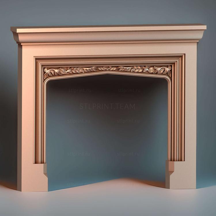 резной камин, 3d stl модель для ЧПУ