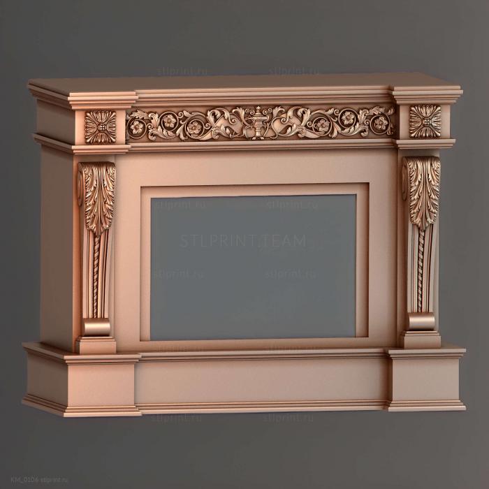 обрамление камина, 3d stl модель для чпу, классика