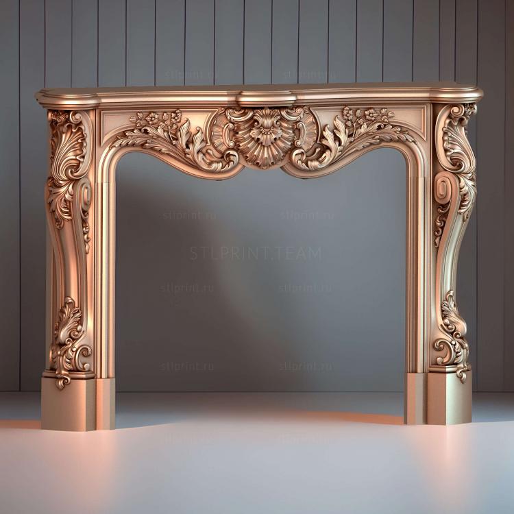 обрамление камина, 3d stl модель для чпу