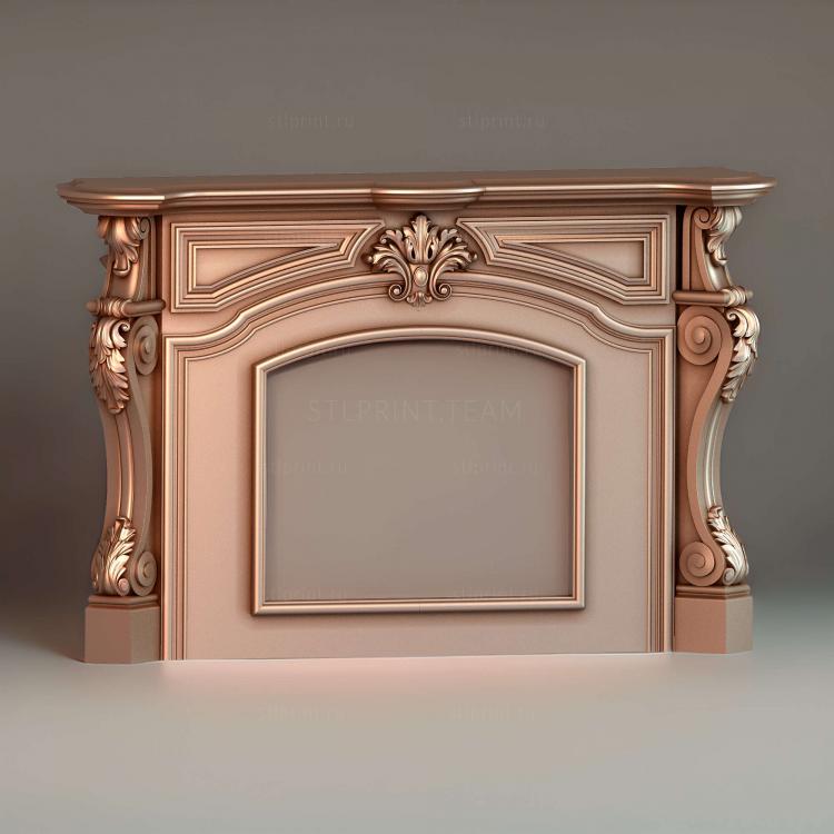 камин, 3d stl модель для ЧПУ