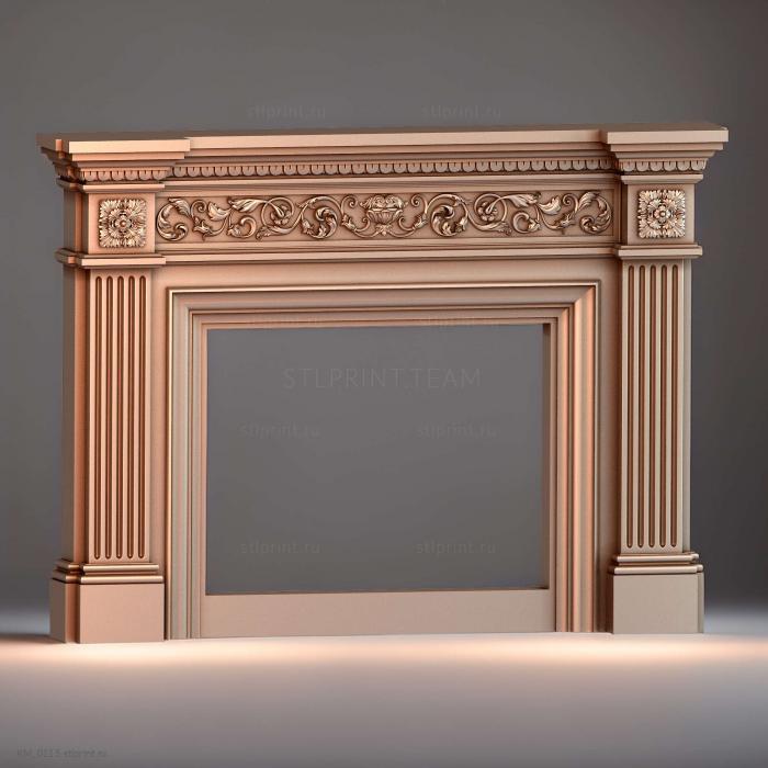 камин, 3d stl модель для ЧПУ, с пилястрами