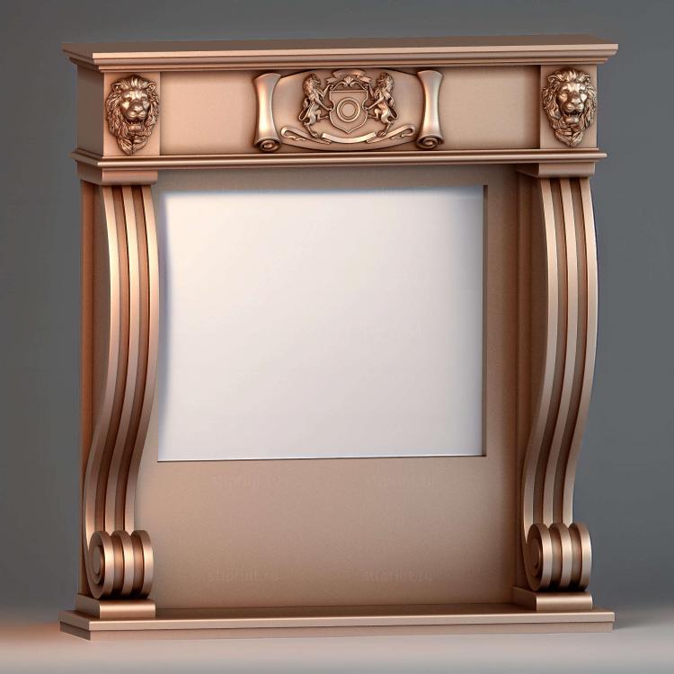 каминный портал, 3d stl модель для чпу, классика