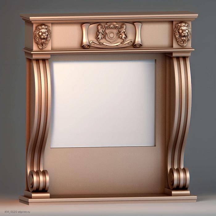 каминный портал, 3d stl модель для чпу, классика