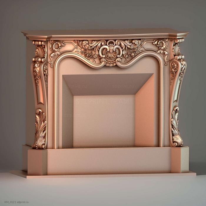 3d stl модель камина