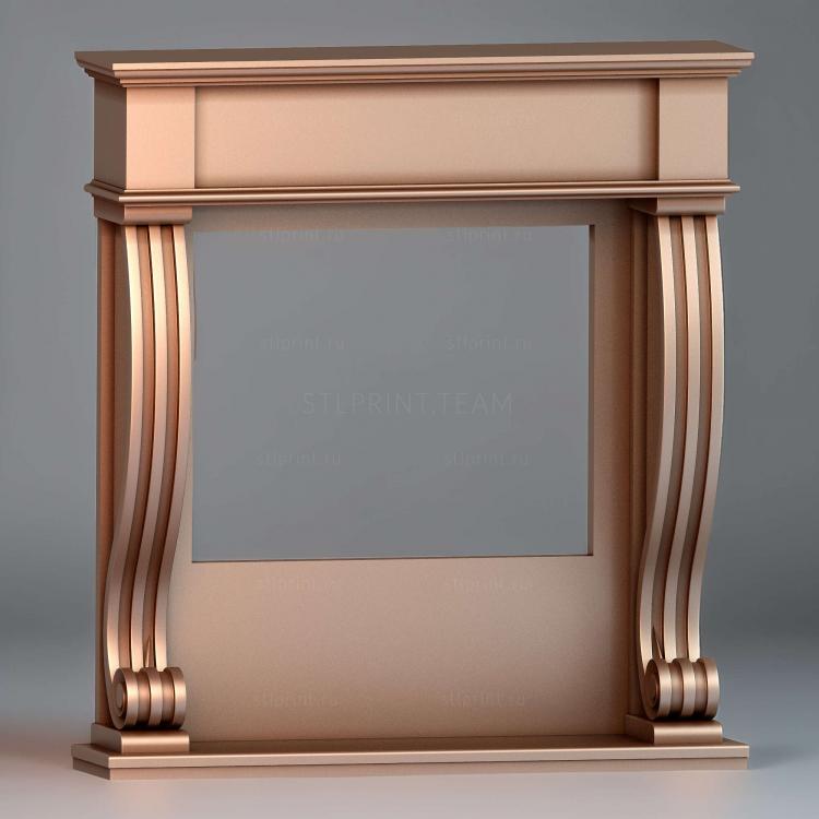 каминный портал, 3d stl модель для чпу, классика