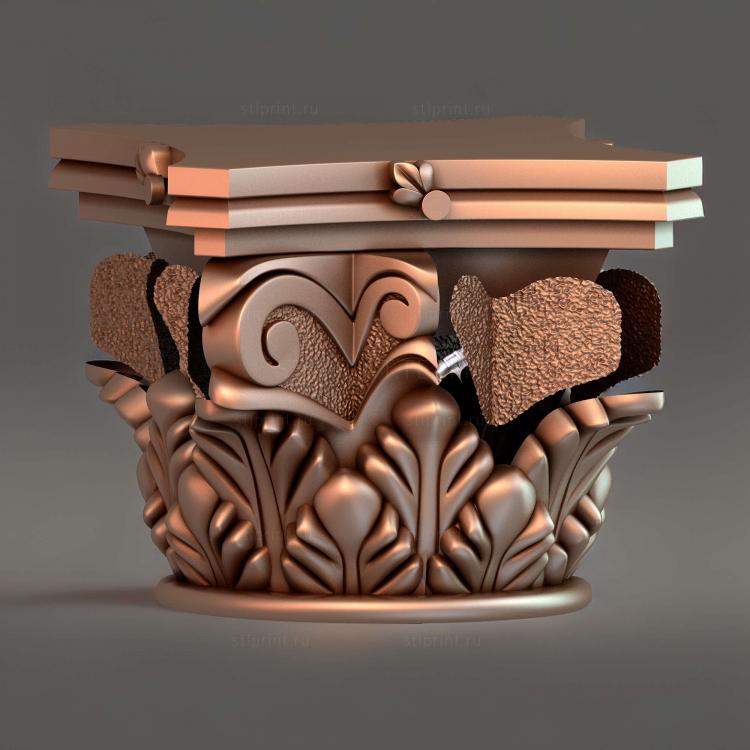капитель классика, 3d stl модель для ЧПУ