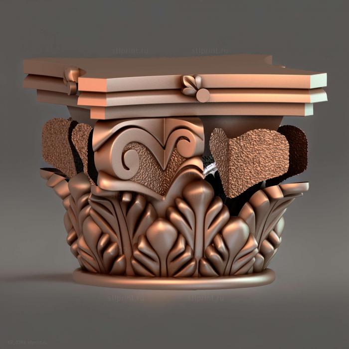 капитель классика, 3d stl модель для ЧПУ