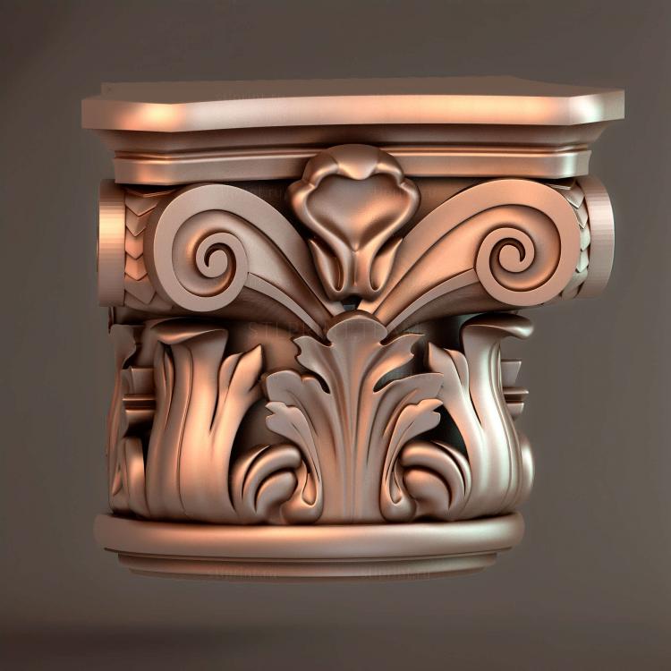 капитель классика, 3d stl модель для ЧПУ