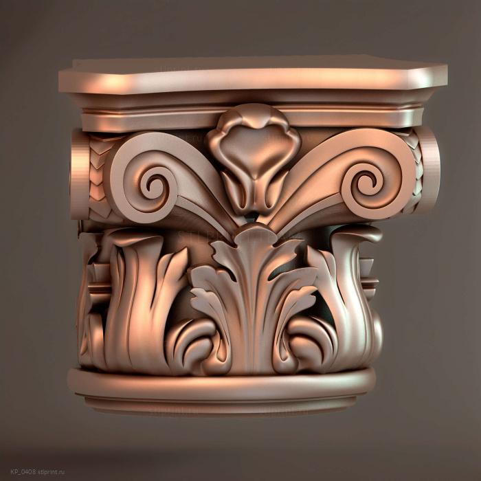 капитель классика, 3d stl модель для ЧПУ