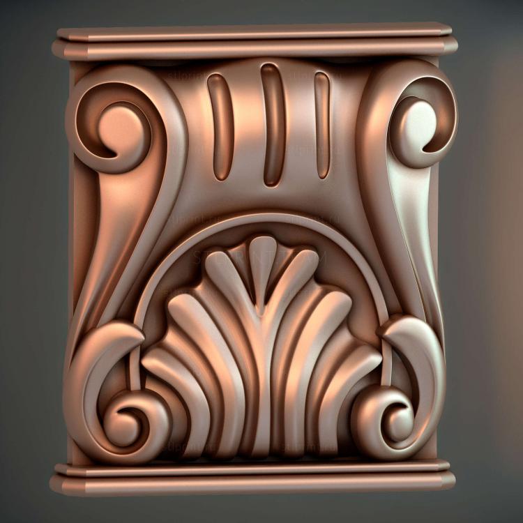 капитель, 3d stl модель для ЧПУ