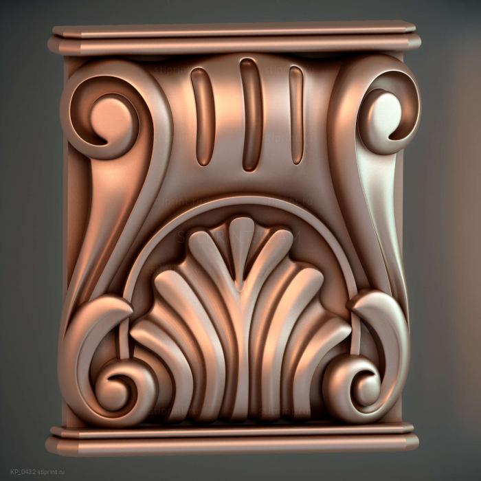 капитель, 3d stl модель для ЧПУ
