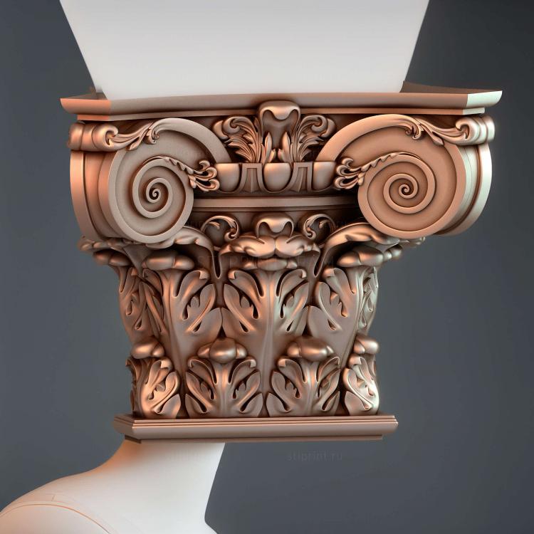 3d stl модель капители